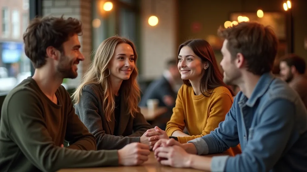 Group of diverse people in conversation at a casual language exchange meetup in Dublin