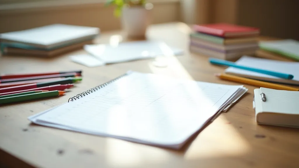 Organized study materials spread across a table including calendars, notebooks, language learning books, and coffee cup showing planning method